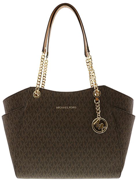 michael kors jet set travel large chain shoulder tote handbag|jet set travel large saffiano.